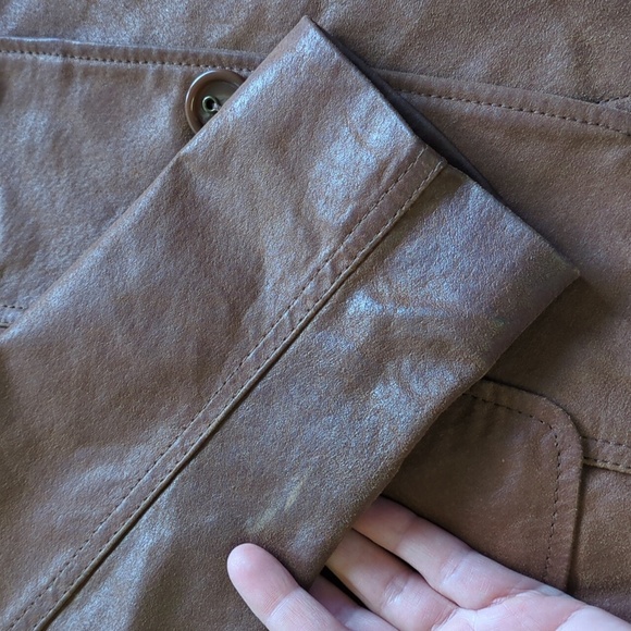Fabric Life Leather Jacket Chestnut Brown Size S/M - Picture 12 of 15